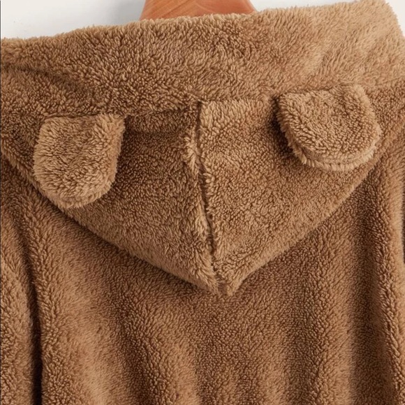 SHEIN Teddy Cropped Hoodie and Fleece Pants Combo - Picture 2 of 10